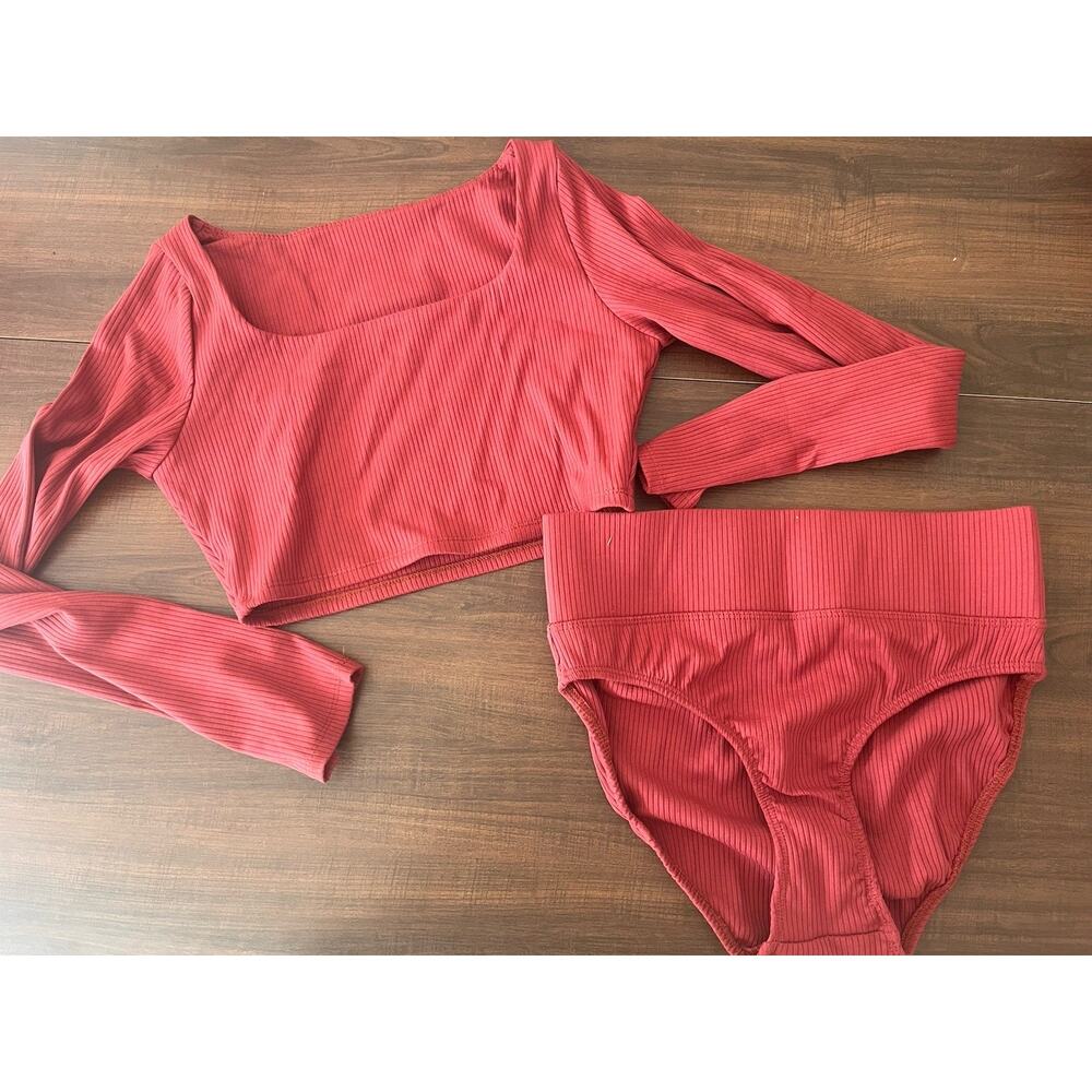 Tiger Friday Crop Top And Briefs Set Adult Size Large NWOT Ribbed Cotton Feel J